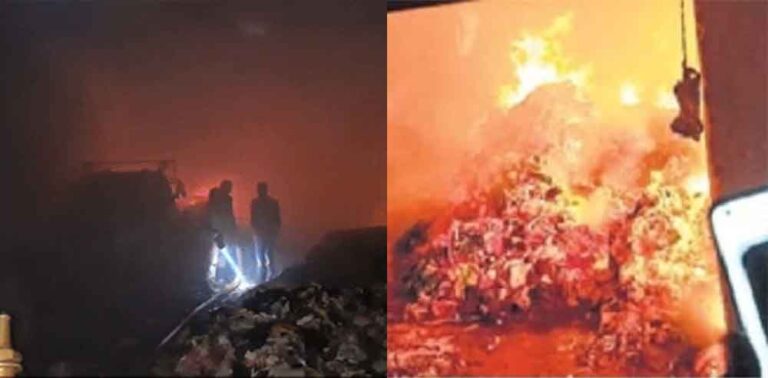 राजस्थान&अजमेर की कॉटन फैक्ट्री में लगी भीषण आग से लाखों का नुक्सान